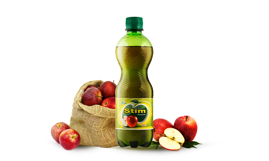STIM Apple drink bottle with fresh apples